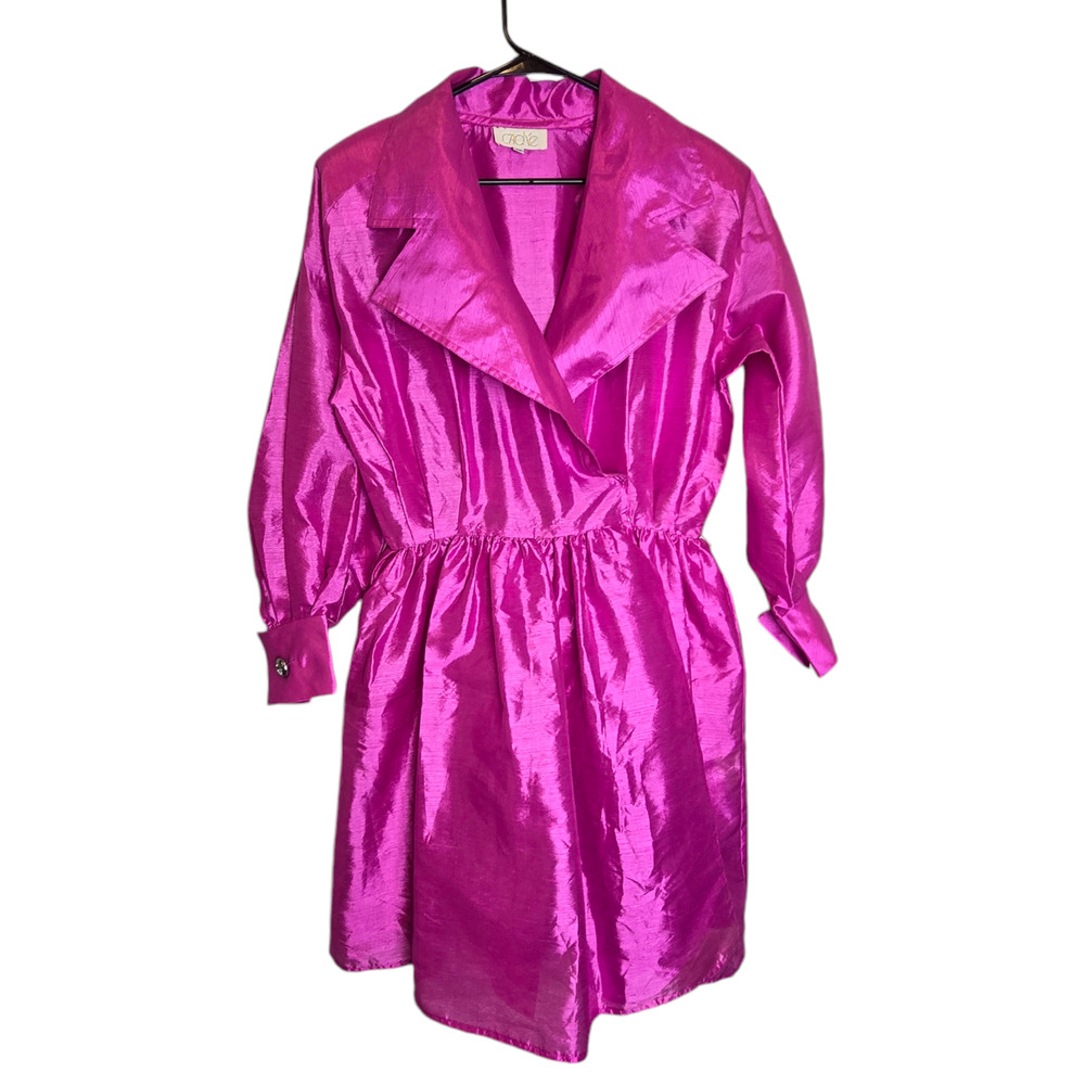 Vintage Cache Hot Pink Wrap Dress Size 10